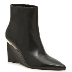 Vince Camuto Baiyly Wedge Bootie Black Leather